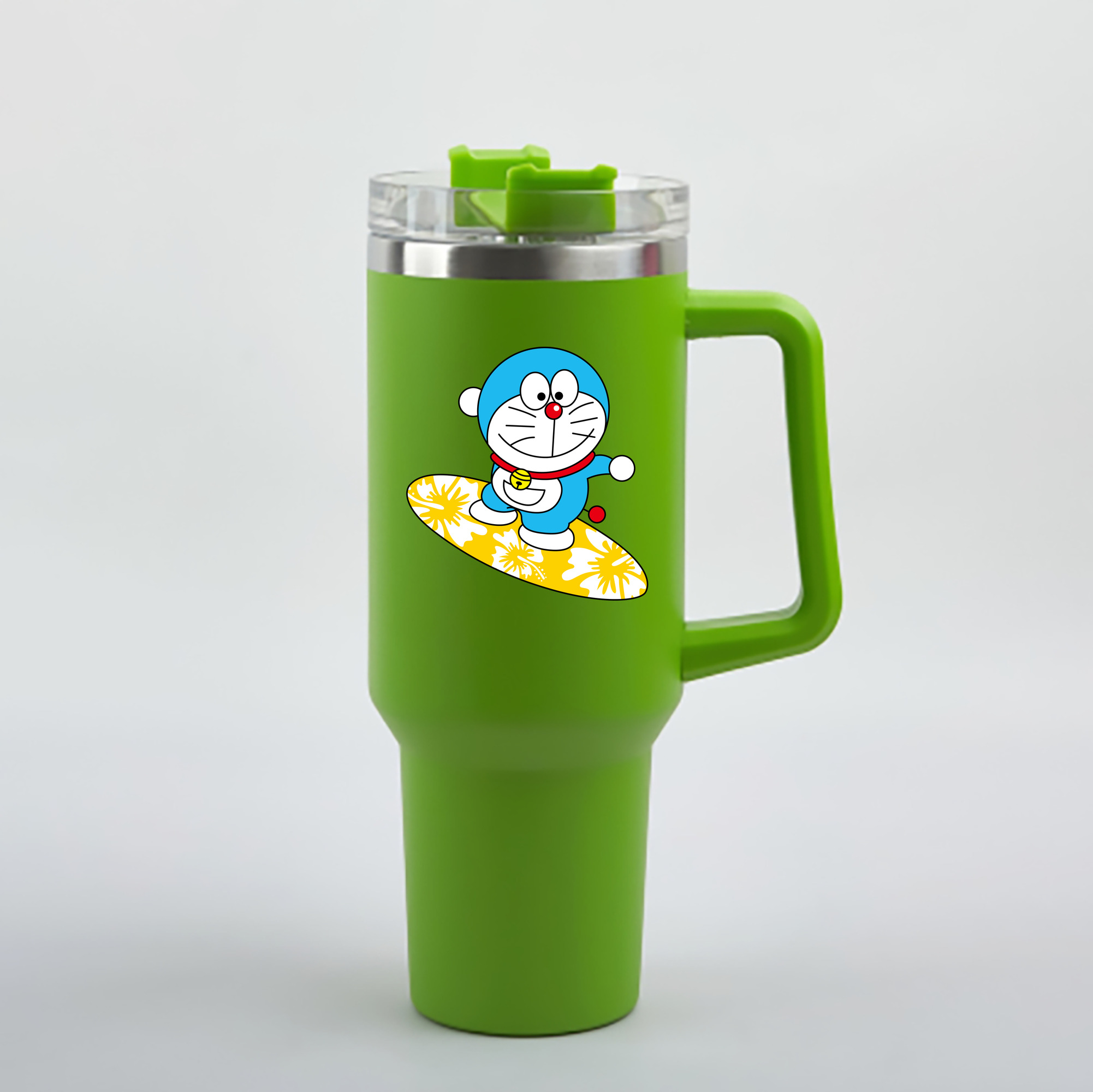 （画像用） ドラえもん Doraemon 1200mL車用タンブラー - クリスタルステッカー（プラスチックストロー付き）